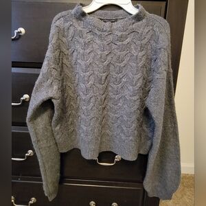 Banana Republic Gray Cable Knit Sweater